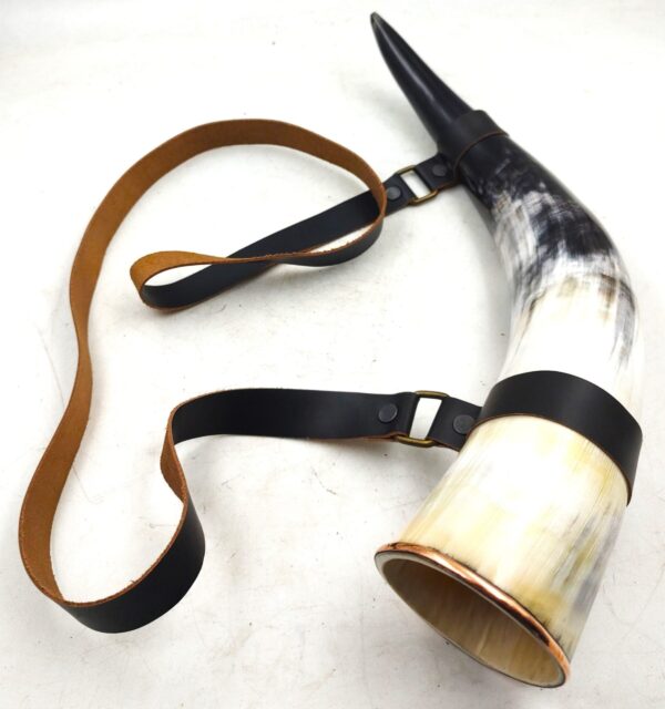 Viking Drinking African Drinking Horn With Leather Holder With Best Finish