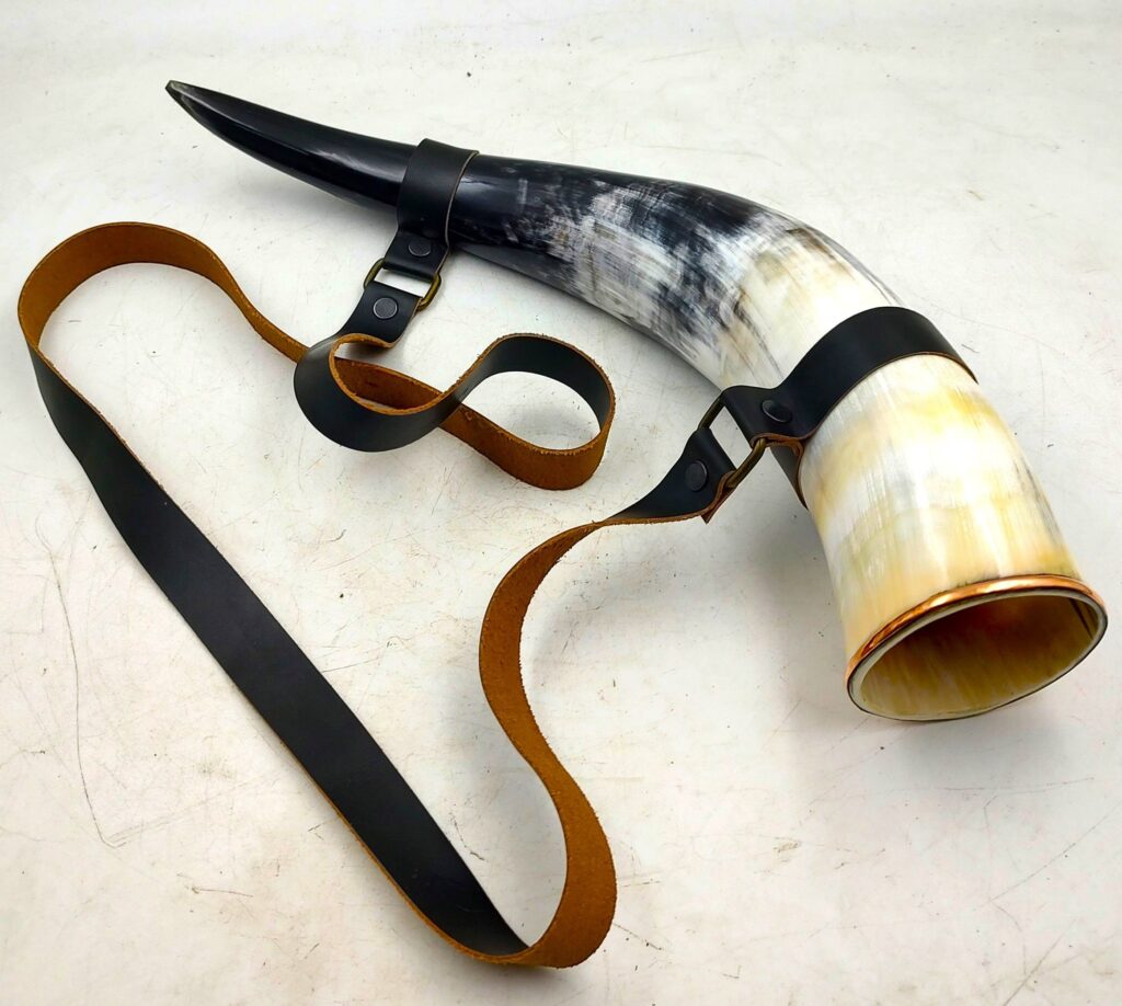 Viking Drinking African Drinking Horn With Leather Holder With Best Finish - Image 3