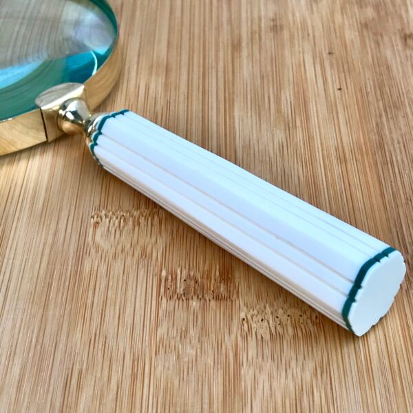 Bone Handheld Magnifying Glass - Gold Metal Frame