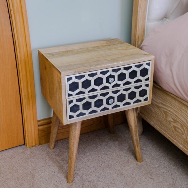 Bone Inlay Bedside Table