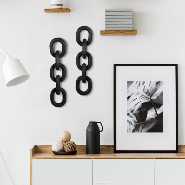 Decorative Wood Chain Link Decor with Black color