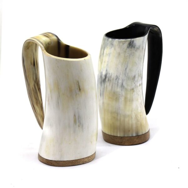 African Drinking Horn Mug With Wooden Base in High Quality With Best Price