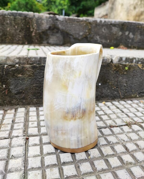 African Drinking Horn Mug With Wooden Base in High Quality With Best Price