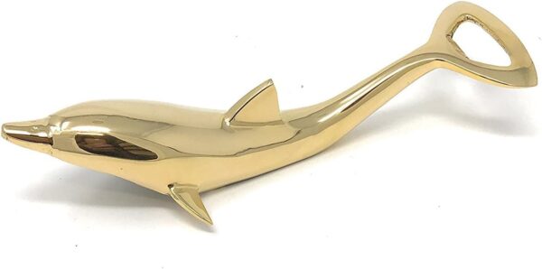 Polished Brass Leaping Dolphin Bottle Opener
