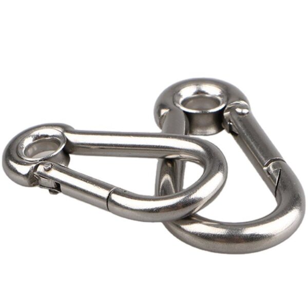 Stainless Steel Spring Snap Hook Carabiner with Eyelet Locking