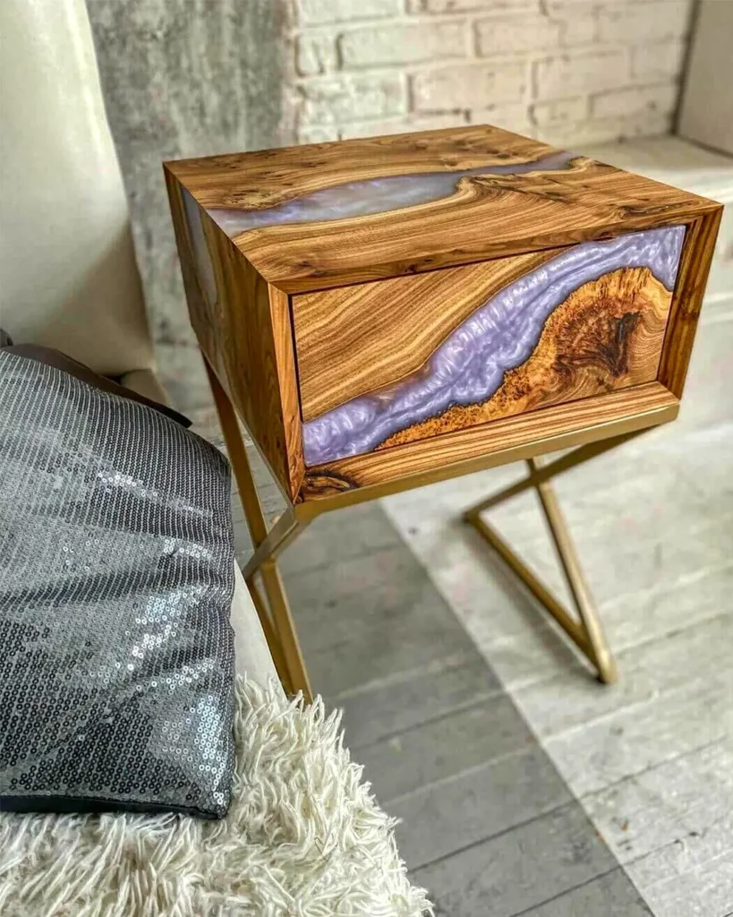 Elegant Resin Bedside Table - Image 2