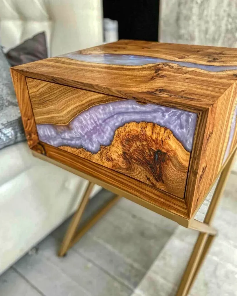 Elegant Resin Bedside Table - Image 3