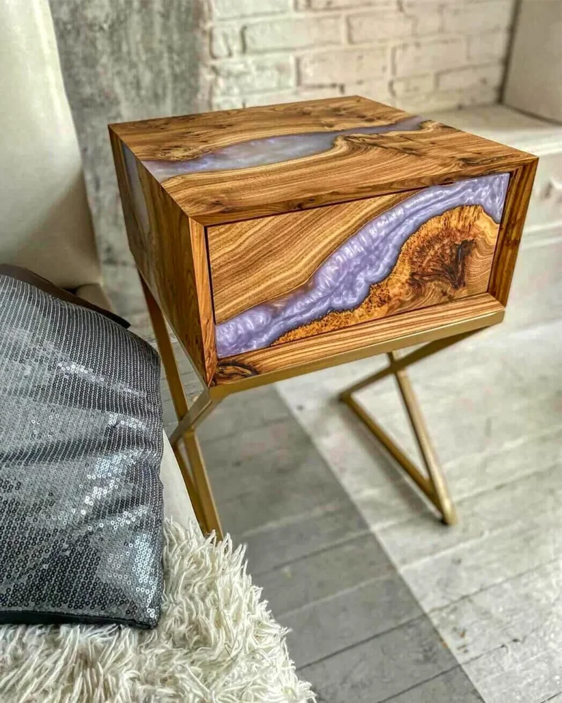 Elegant Resin Bedside Table - Image 4