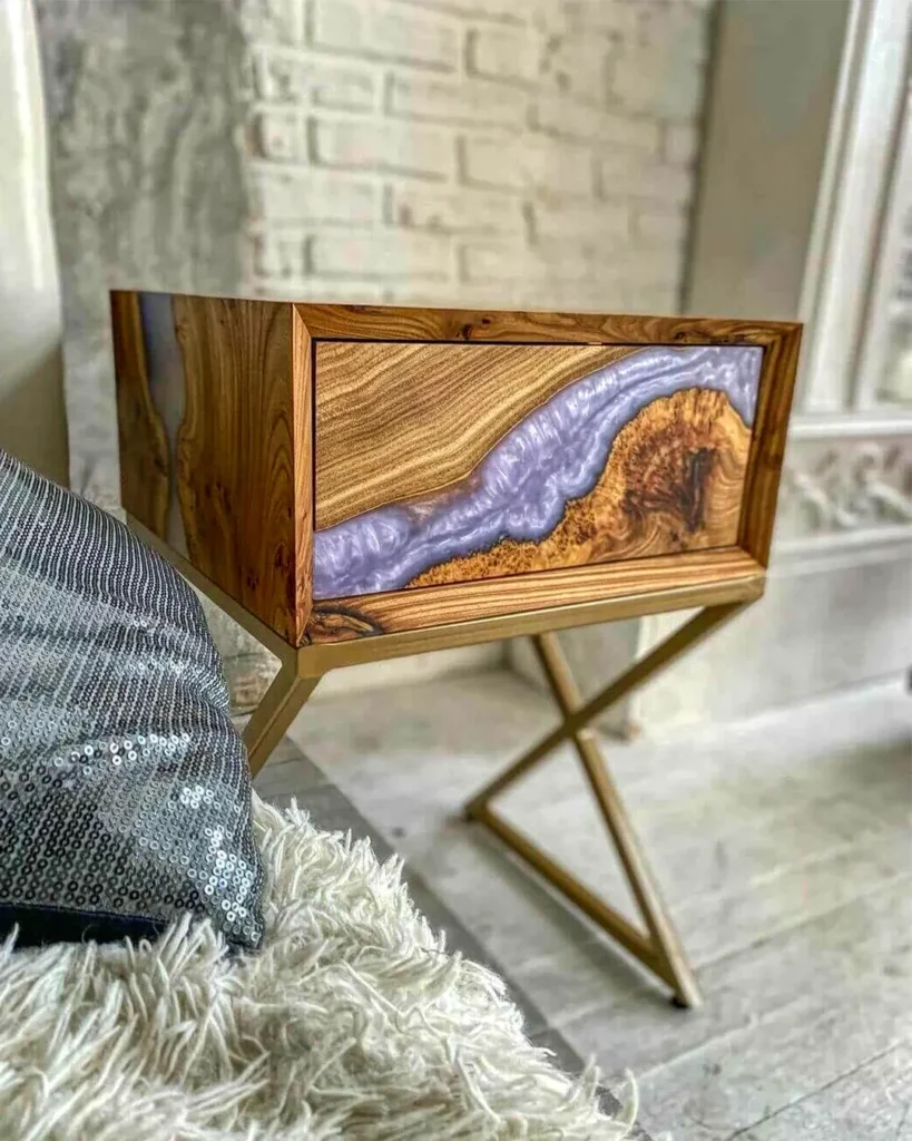 Elegant Resin Bedside Table - Image 5