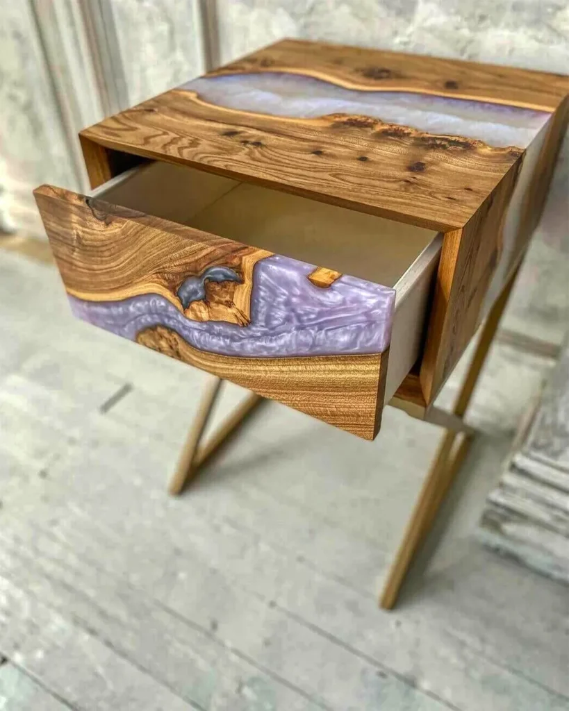 Elegant Resin Bedside Table