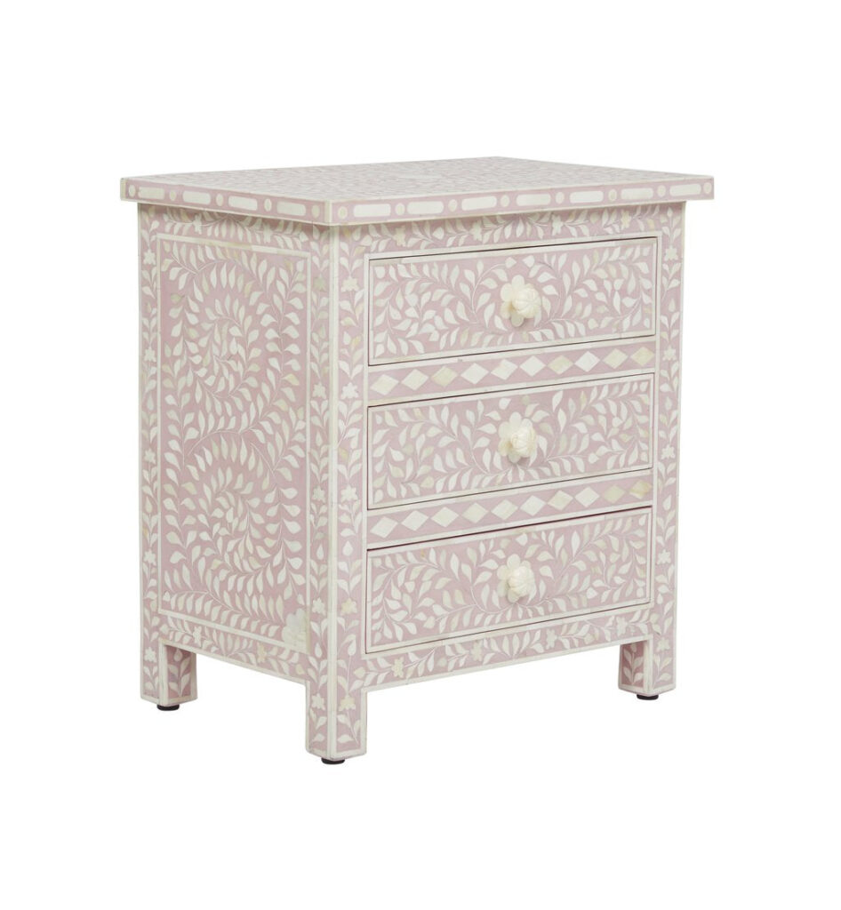 Sleek Bone Bedside Table