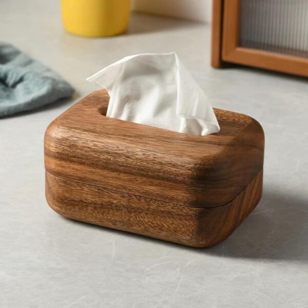 Sleek Wooden Tissue Box