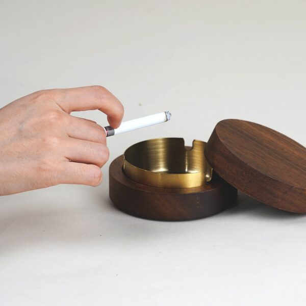 Sophisticated Wooden Cigarette Ash Tray