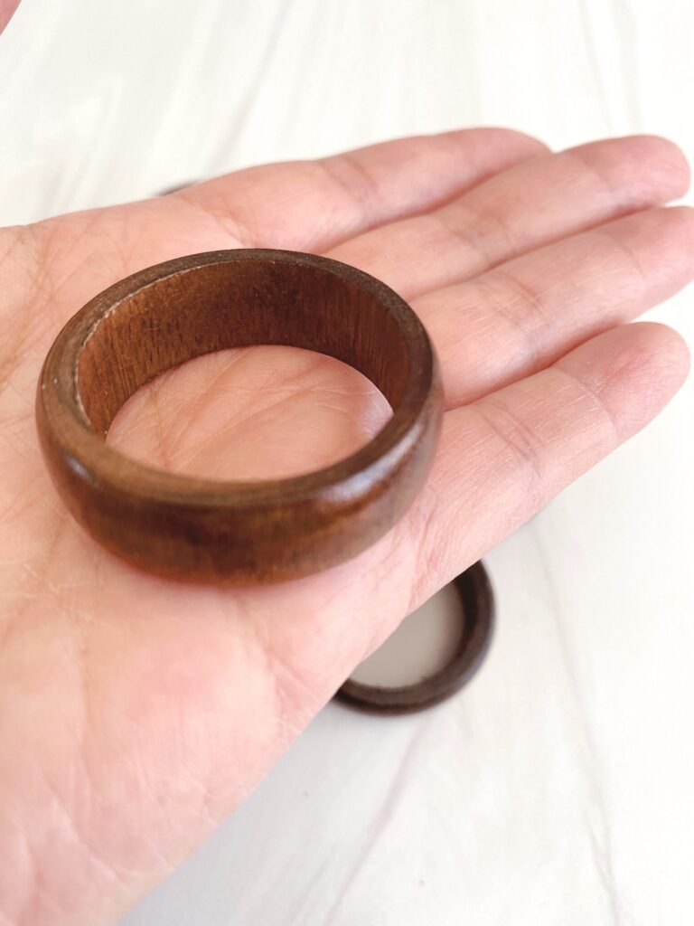 vintage Wood Napkin Ring Circle Wood Rings - Image 2