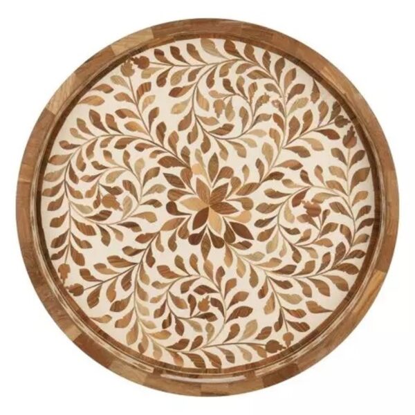 Round Wooden & Resin Tray