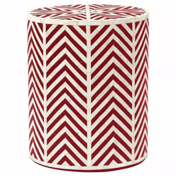 Resin & Bone Stool with Red Color