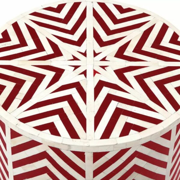 Resin & Bone Stool with Red Color