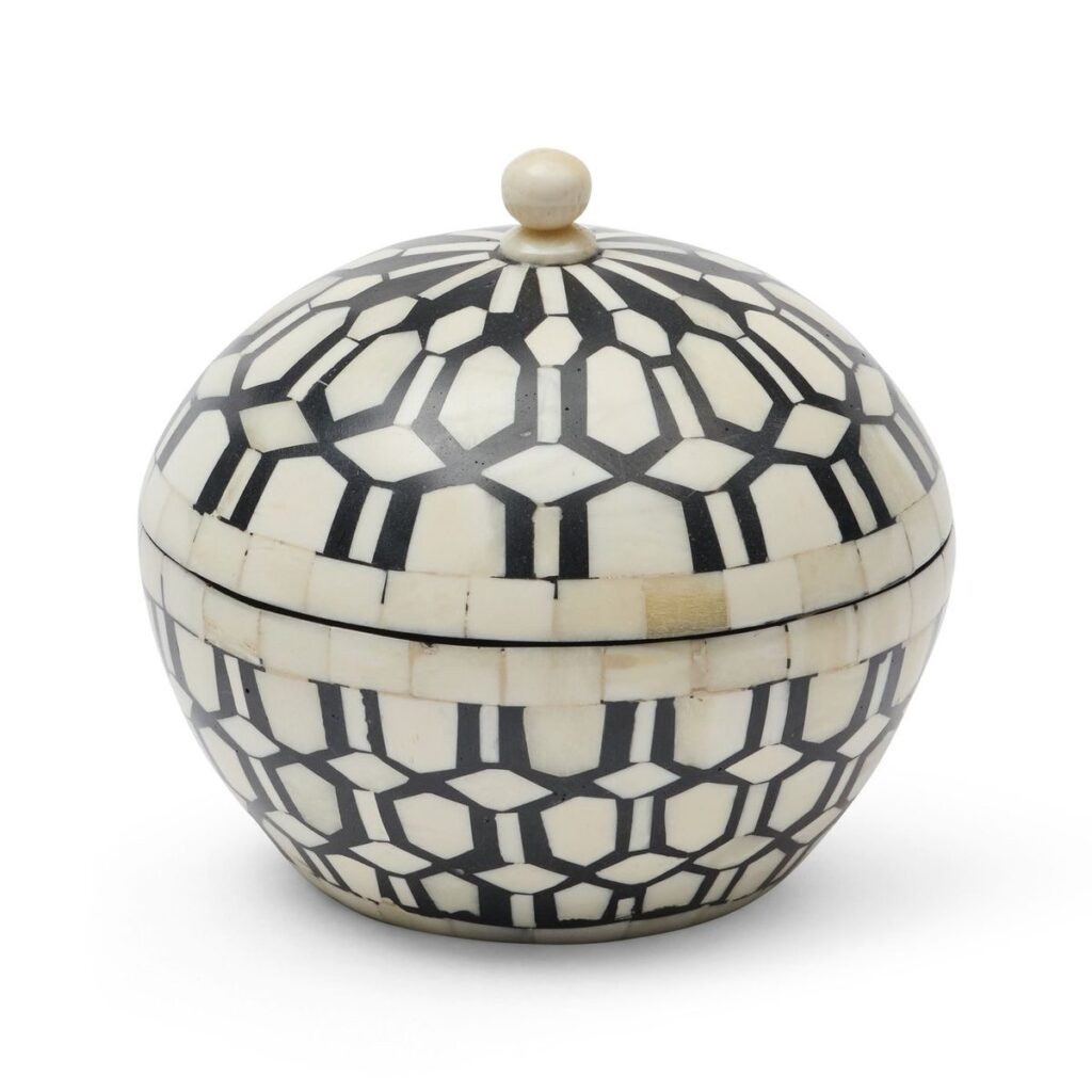 Bone Inlay Round Box