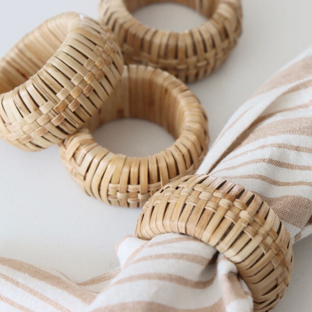Rattan Napkin Rings set of 4