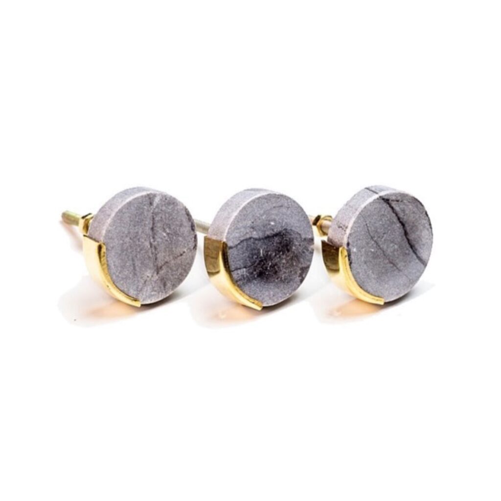 Marble with Brass Round Knob